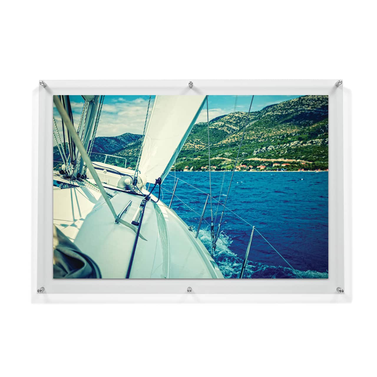 Wexel Art Double Panel Clear Acrylic Floating Wall Frame with Silver Hardware